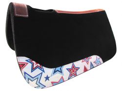 Showman PONY SIZE 24" x 24" Red, White, and Blue Stars print felt pad